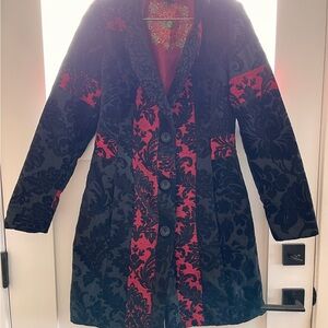 Desigual Black and Red Trench Coat